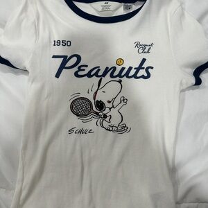 H&M Peanuts White and Navy Kids T-Shirt
